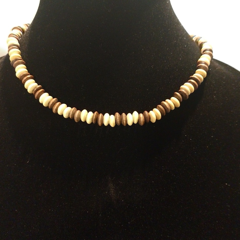 Beaded necklace wooden